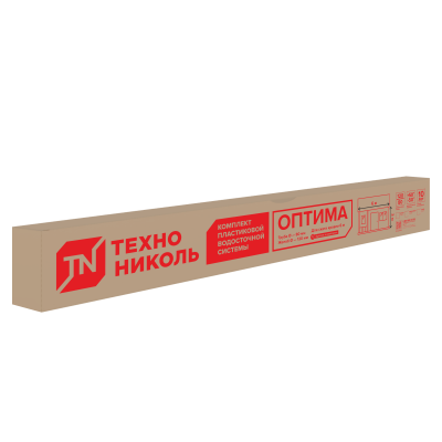 ТН комплект водосточной системы ОПТИМА для ската 6 м (труба 1,5м), серый - 1